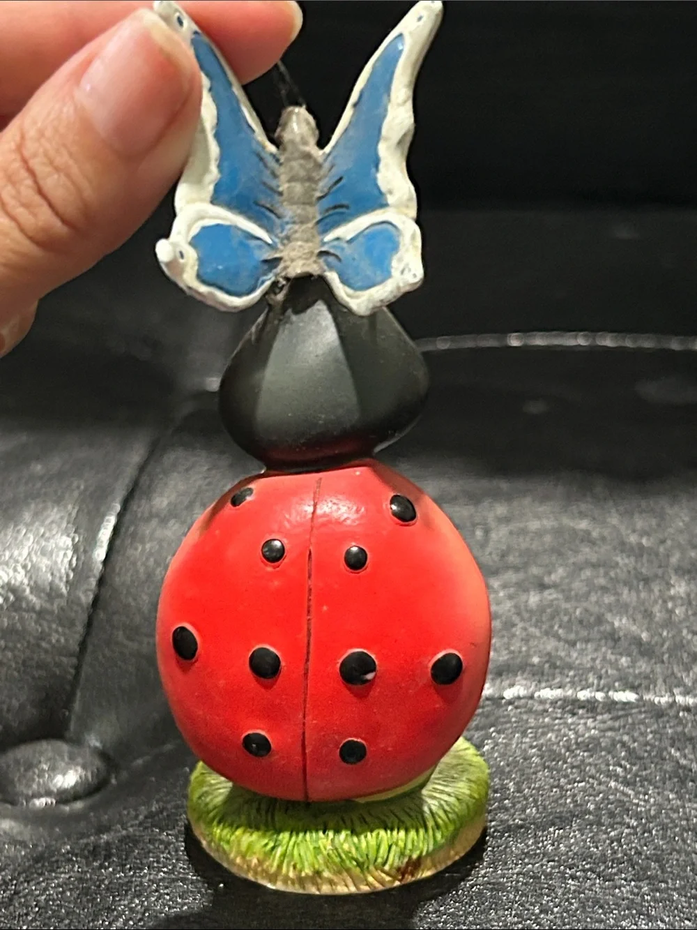 Lola the Ladybug Figurine with Red Wings and Yellow Shoes